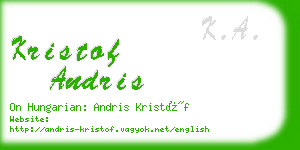 kristof andris business card